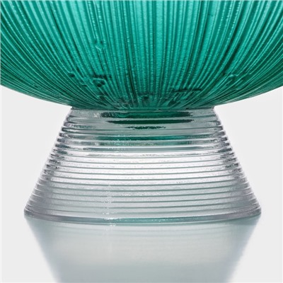 Ваза для фруктов Magistro «Фейерверк», 1.4 л, 25×10 см, стекло, цвет изумрудный