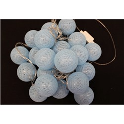 Хлопковые фонарики "ГОЛУБЫЕ", 20 LED, 3 м.