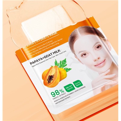 Тканевая маска с экстрактом Папайи и Козьим молоком BIOAQUA
