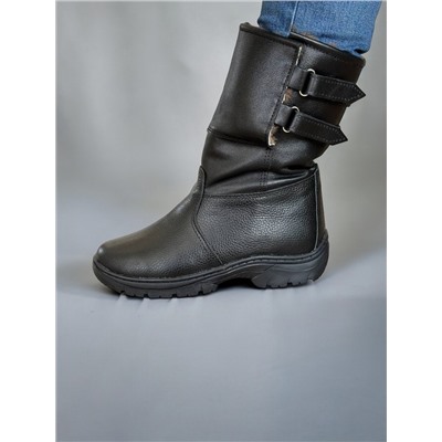 ММ-14 Черные сапоги, юфть, литая