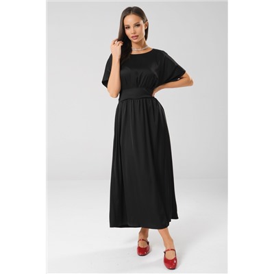 Платье нарядное чёрное с широким поясом