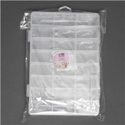 Органайзер для хранения мелочей, передвижные ячейки, 24 ячейки, 19.5×13.5×3.5 см, прозрачный