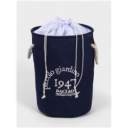 Корзина для белья Доляна «Пикколо», 30×30×40 см, с затяжкой, синяя