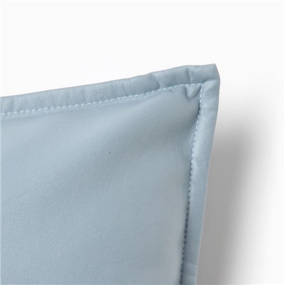 Наволочка декоративная «Этель», 45×45 см, кожзам, металлик/голубая