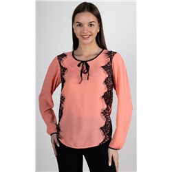 Блузка женская с кружевом 253015, размер 42,44,46,48