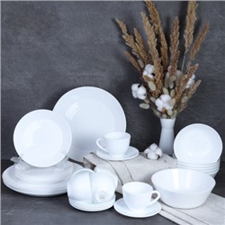 Столовый набор 31 предмет ЕВРО с чайным набором белый / NN19-W/100756075 (WHITE) /уп 2/4/