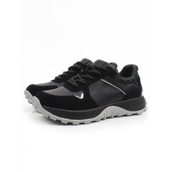 03-A104-1 BLACK Кроссовки женские (натуральная кожа, натуральная замша)