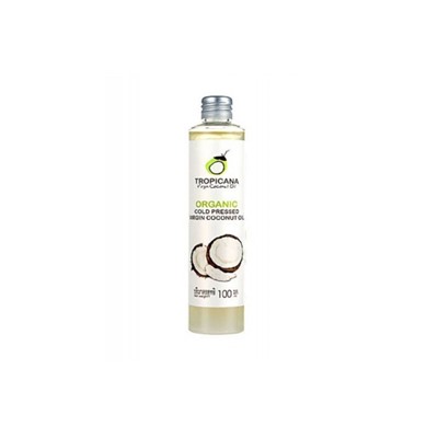 Натуральное 100% кокосовое масло холодного отжима от Tropicana Oil 100 мл, Natural Coconut Oil 100%