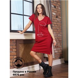 Платье женское "лицо" КЛП1469П3 бордовый