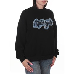 3410 BLACK Свитшот женский (95% хлопок, 5% эластан)