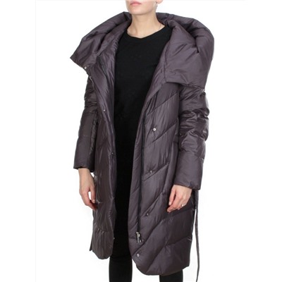 2237 GREY/PURPLE Пальто женское зимнее AKIDSEFRS (200 гр. холлофайбера)