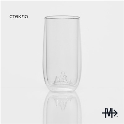 Стакан Magistro «Горы», 350 мл, 6.5×15 см, с двойными стенками, стекло, прозрачный