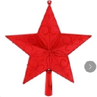 Верхушка на елку Звезда 21*23 см / R921 /уп 150/300/красная