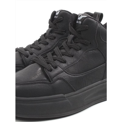 01-A324-4B BLACK Ботинки демисезонные женские (натуральная кожа)