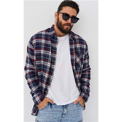 Рубашка F521-0460 blue-red