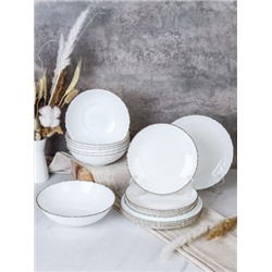 Столовый набор 19 предметов ЗОЛОТО Классика GRAY19 758578 (White Gold) (уп 2)