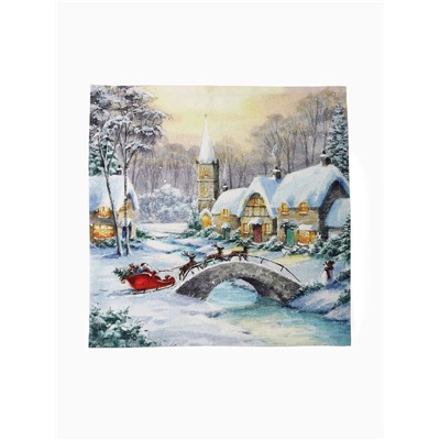 Набор салфеток сервировочных «Этель. Рождественский вечер», 40×40 см - 4 шт., 100% хлопок, саржа 190 г/м²