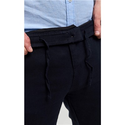 Брюки лен F211-0871 navy