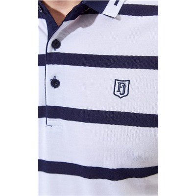 Футболка-поло F311-07-178 white-blue