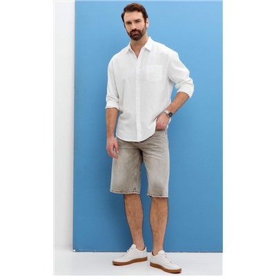 Рубашка д/р лен F111-0450-1 white