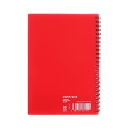 Тетрадь на спирали ErichKrause. Reef А5, 80 листов, в клетку, пластиковая обложка, блок офсет, коралловая