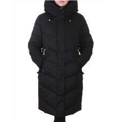 6605B BLACK Пальто зимнее женское (200 гр. холлофайбер)