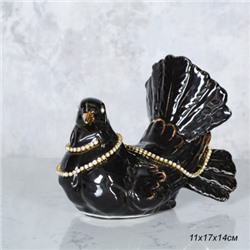 Статуэтка Голубь черная 11х17х10 см / B3022-4А /уп 18/стразы