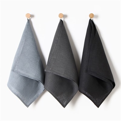 Набор полотенец кухонный «Этель» Minimalist design, 40×70-3 шт., 100% лён