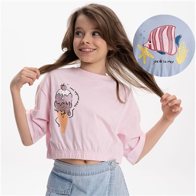 GFTY3371 футболка-топ для девочек (1 шт в кор.)