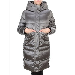9106 DARK GREY Пальто зимнее женское  FLOWEROVE (200 гр. холлофайбера)