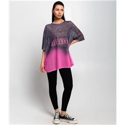 Футболка #КТ106 (10), графит,розовый