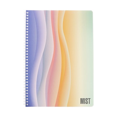 Тетрадь А4, 96 листов в клетку Hatber Mist, на гребне, ламинация Soft-touch, перфорация на отрыв, блок офсет 60-65 г/м², МИКС 2 вида