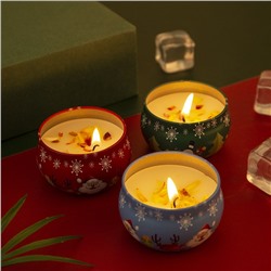 Набор ароматических свечей в баночках 4 штуки в подарочной коробке. 4 шт. * 80 гр.