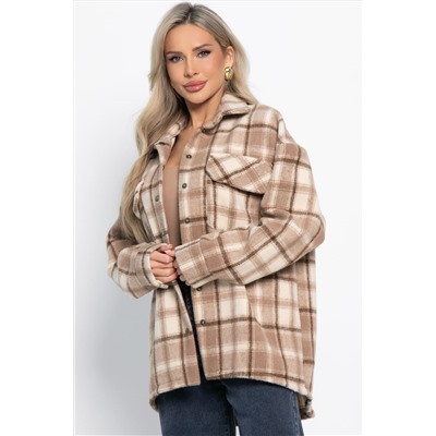 Пальто-рубашка Хармони (бежевая) Б15039-5М