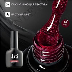 INBEAU Цветная база для ногтей каучуковая с глиттером тон 28 10 мл