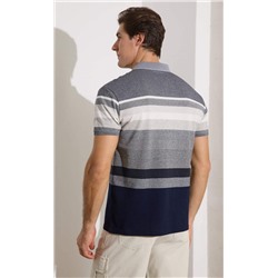 Футболка-поло F211-07-564b grey melange