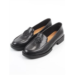 03-DLG13-2 BLACK Лоферы женские (натуральная кожа)