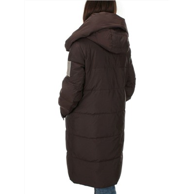 2098 DK.BROWN Пальто зимнее женское (200 гр .холлофайбер)