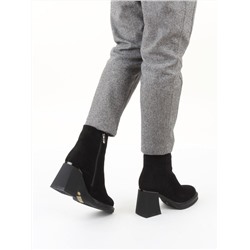 04-M3-9203 BLACK Ботильоны зимние женские (натуральная замша, натуральный мех)