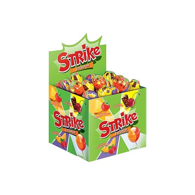 «Strike», карамель на палочке с двойными вкусами, 11,3 г (упаковка 50 шт)