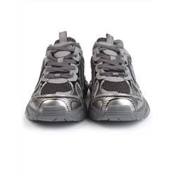 05-P247-1 BLACK/SILVER Кроссовки женские (искусственные материалы, сетка)