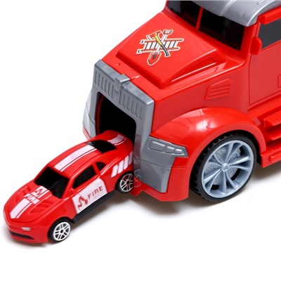 УЦЕНКА Грузовик «Перевозчик», в комплекте 6 машин и дорожные знаки