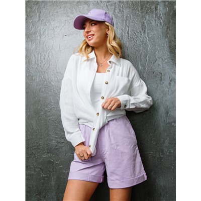 Муслиновая рубашка с карманом белая