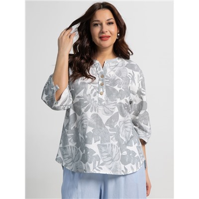 Блуза Блунди (бело-серая) Б15528-4М
