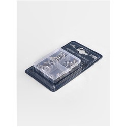 Кнопки установочные TEIRA, Альфа (S-образные), d=15 мм, 10 шт., в пластиковом боксе, цвет серебряный