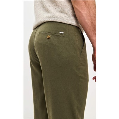 Брюки лен P511-0852 khaki
