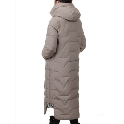 H268 DK. BEIGE Пальто зимнее женское (170 гр. холлофайбер)