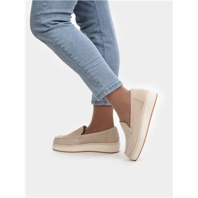 03-5060-5 BEIGE Лоферы женские (натуральная замша)