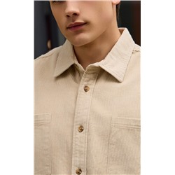 Рубашка вельвет F221-0470 l.beige