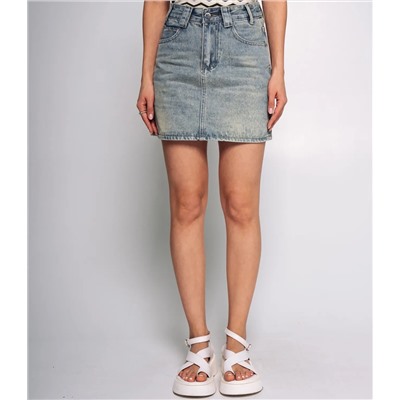 Джинсовая юбка #КТ9552, голубой